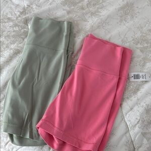Aritzia Pink and Green Biker Shorts